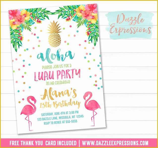 Flamingo Invitation Template Free Of Free Invitation Luau 3 – orderecigsjuicefo