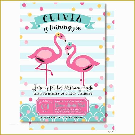 Flamingo Invitation Template Free Of Invitación Flamingo Piscina Rosa Fiesta Invitaciones De