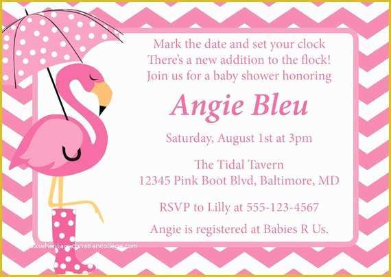 Flamingo Invitation Template Free Of Items Similar to Flamingo Baby Shower Invitation Diy