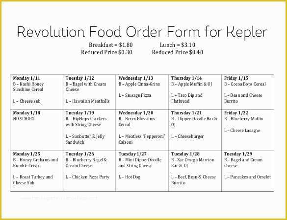 Food order form Template Free Download Of 18 Food order Templates – Docs Word