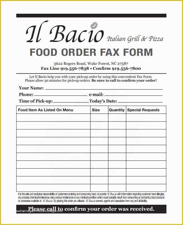 Food order form Template Free Download Of 29 order form Templates Pdf Doc Excel