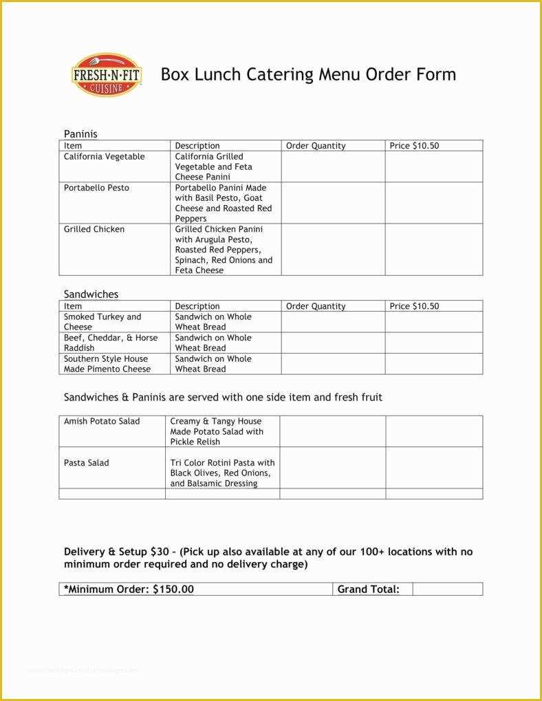 Food order form Template Free Download Of 9 Food order form Templates Free Samples Examples