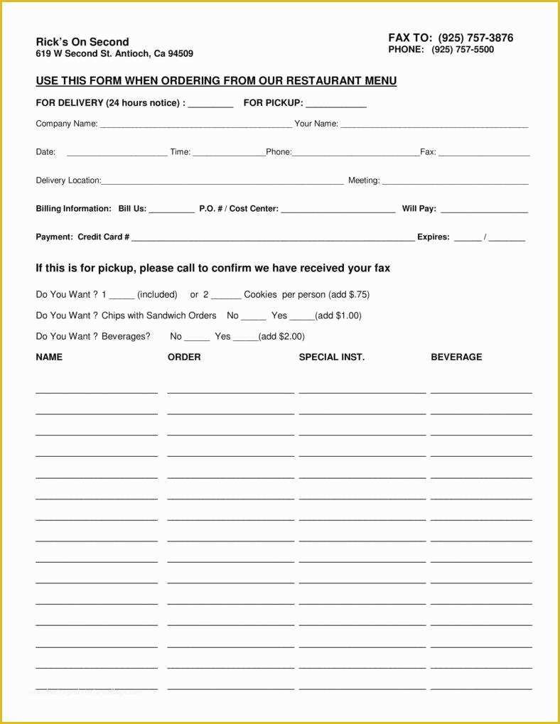 Food Order Form Template Free Download Of 9 Food Order Form Templates food-order-form-template-free-download-of-9-food-order-form-templates