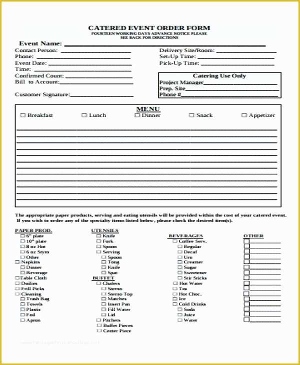 Food order form Template Free Download Of Food order Distribution List Template Download Breakfast