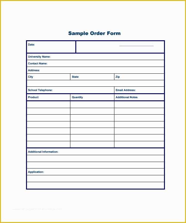 Food order form Template Free Download Of order form Template 23 Download Free Documents In Pdf