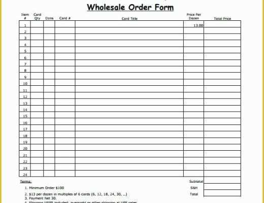 Food order form Template Free Download Of order form Templates Free Word Excel Documents Food