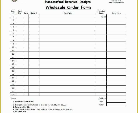 Food order form Template Free Download Of order form Templates Free Word Excel Documents Food