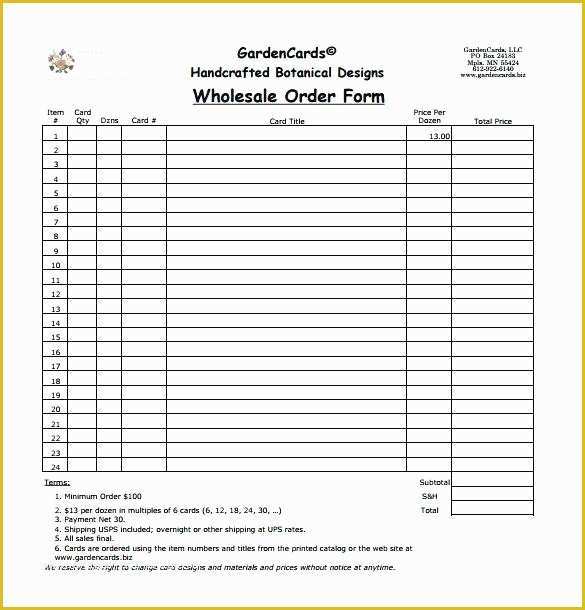 58 Food order form Template Free Download