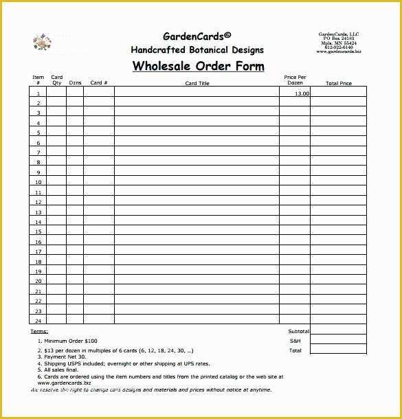 58 Food order form Template Free Download