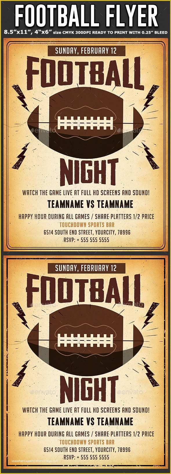 Football Flyer Template Free Of American Football Flyer Template by Hotpin