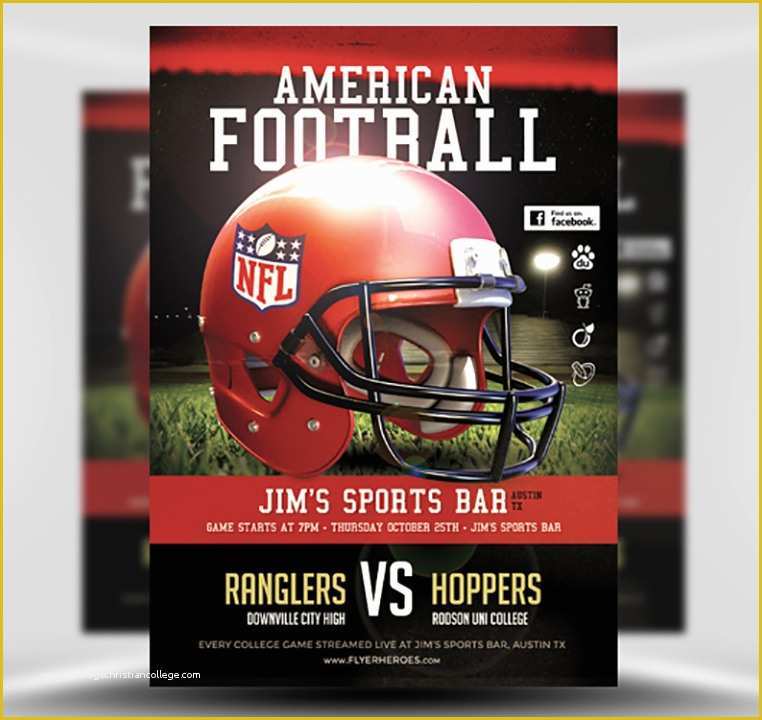 Football Flyer Template Free Of American Football Flyer Template Flyerheroes