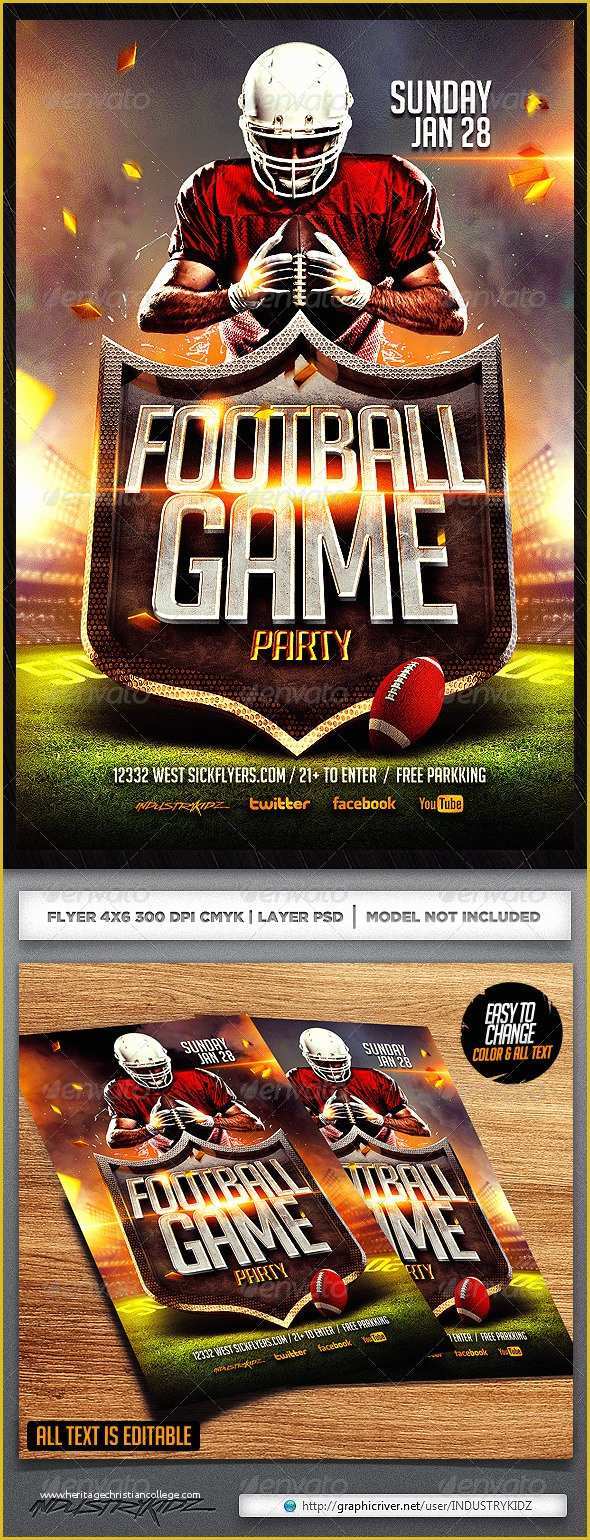 Football Flyer Template Free Of Football Flyer Template by Industrykidz