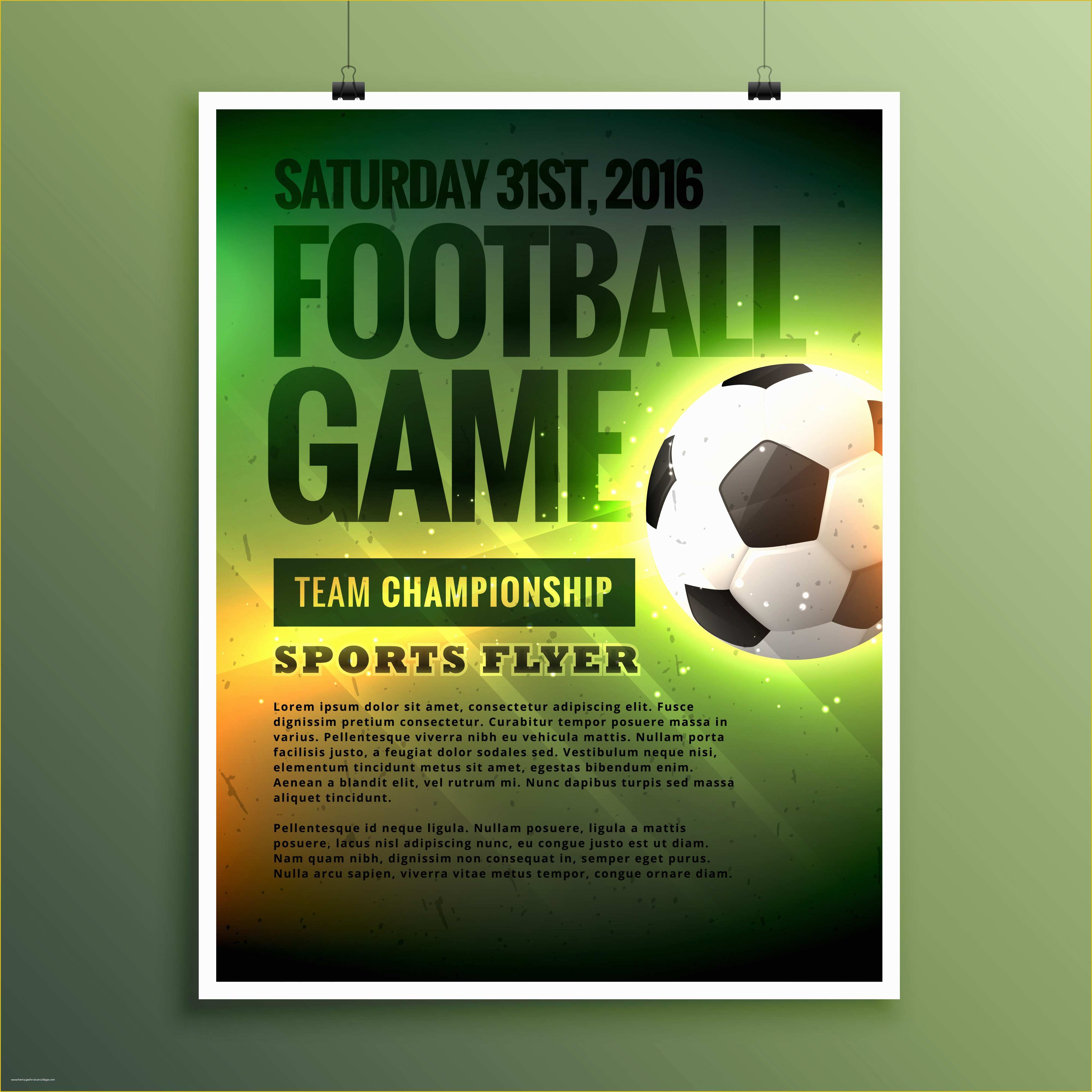 Football Flyer Template Free Of Football Game Flyer Design Card Invitation Template