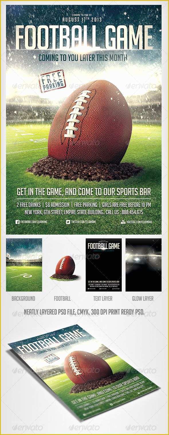 Football Flyer Template Free Of Football Game Flyer Template