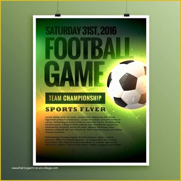 Football Flyer Template Free Of Football Game Flyer Template Vector