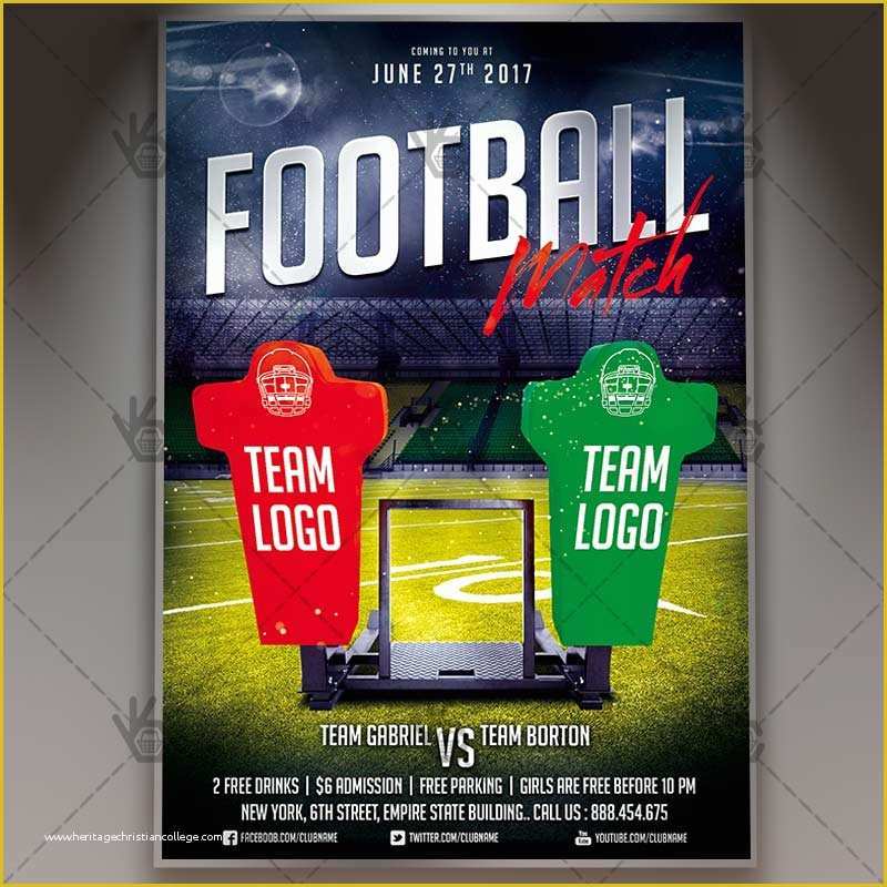 Football Flyer Template Free Of Football Match Premium Flyer Psd Template