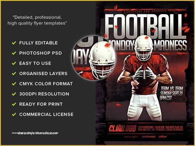 Football Flyer Template Free Of Football Monday Madness Flyer Template Flyerheroes