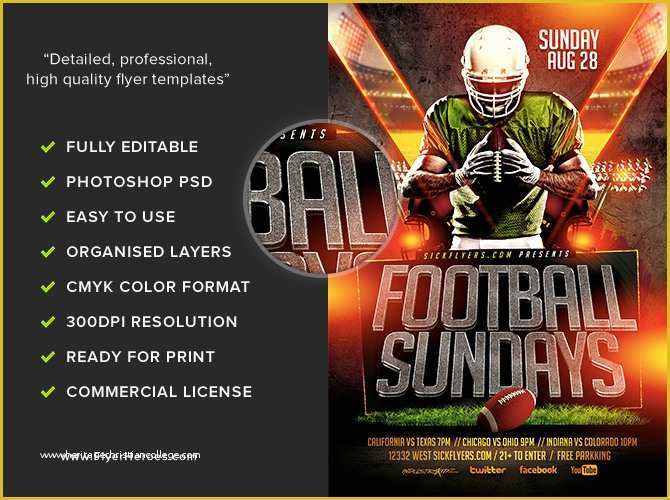 Football Flyer Template Free Of Football Sundays Flyer Template Flyerheroes