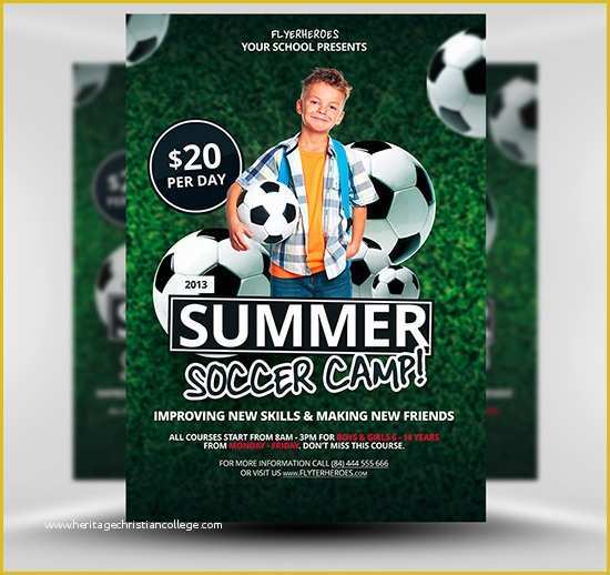 Football Flyer Template Free Of Free Summer soccer Camp Flyer Template Flyerheroes