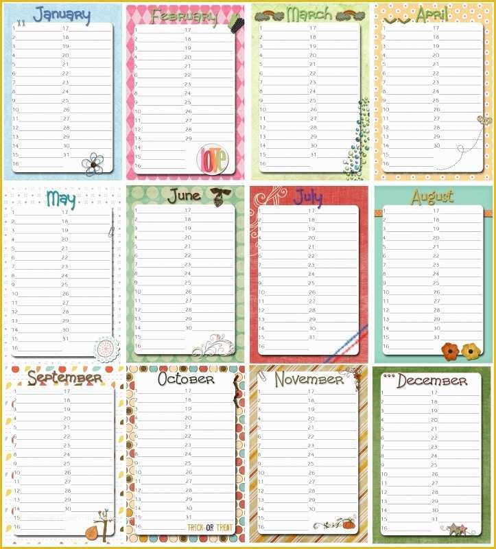 Free 12 Month Calendar Template Of 12 Month Birthday Calendar Template Free Calendar Template