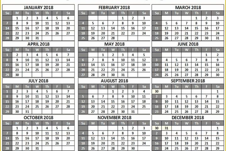 Free 12 Month Calendar Template Of Free Printable 2018 Calendars Download Free 2018 Calendar