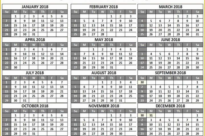 Free 12 Month Calendar Template Of Free Printable 2018 Calendars Download Free 2018 Calendar