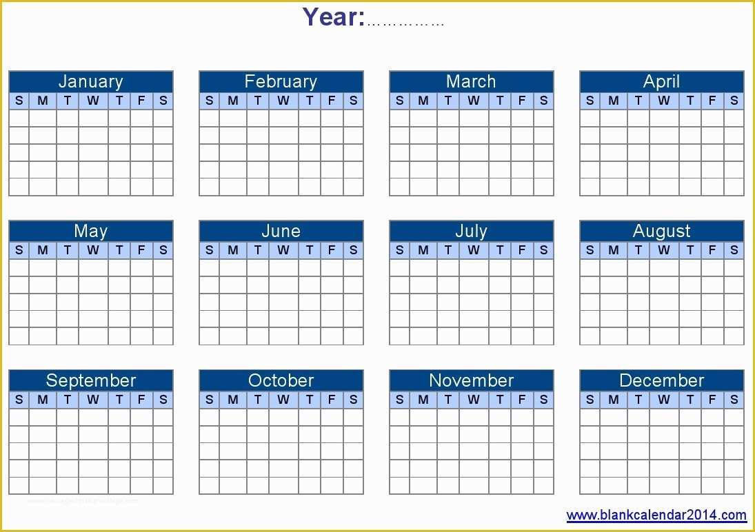 Free 12 Month Calendar Template Of Yearly Calendar Template