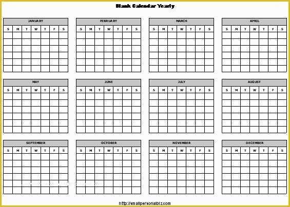 Free 12 Month Calendar Template Of Yearly Calendar Template