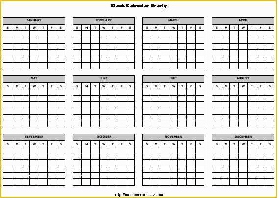 Free 12 Month Calendar Template Of Yearly Calendar Template