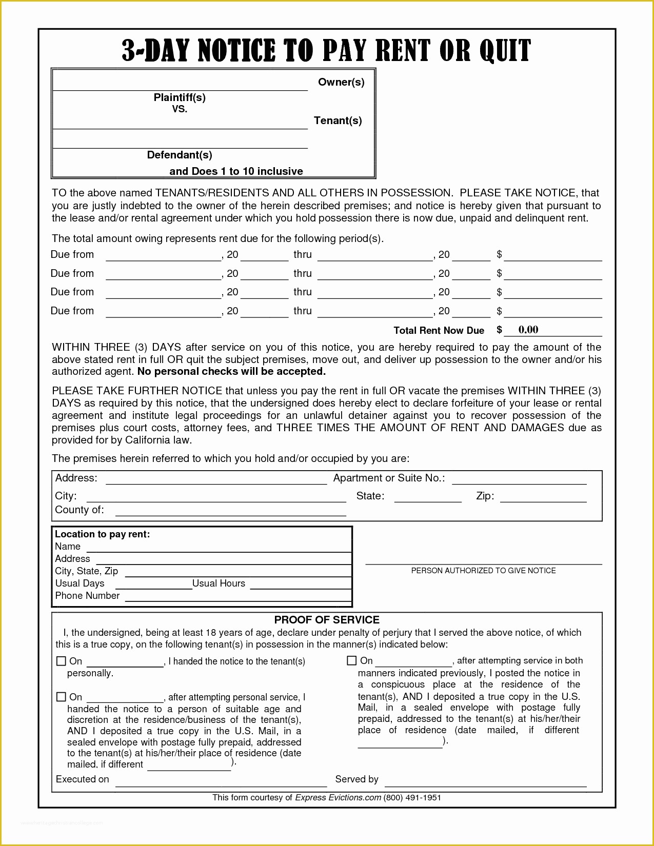 Free 30 Day Notice to Vacate California Template Of 10 Best Of Notice to Vacate form California 30