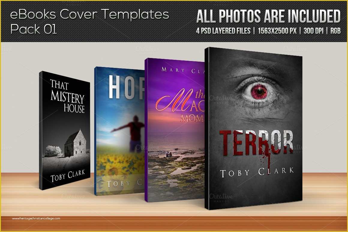 Free 3d Ebook Cover Templates Of 4 Ebook Cover Templates Pack 01 Templates On Creative