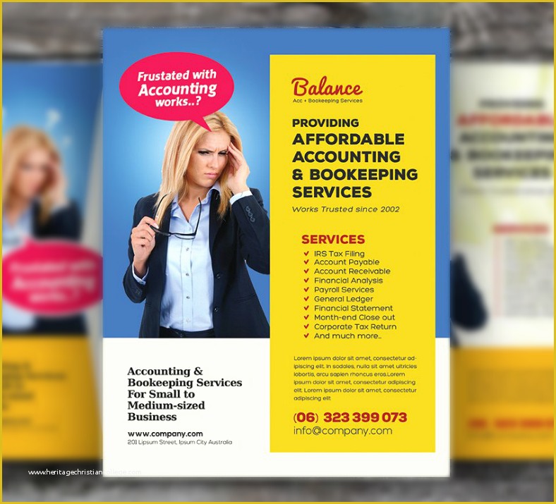 Free Accounting Flyers Templates Of 15 Accounting & Bookkeeping Services Flyer Templates