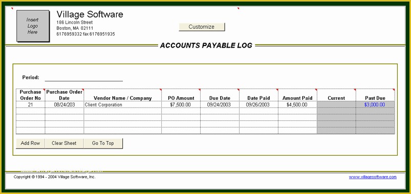 Free Accounts Receivable Template Of Accounts Payable Log Analytical Excel Spreadsheets