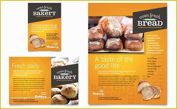 Free Advertising Flyer Design Templates Of Artisan Bakery Flyer & Ad Template Design