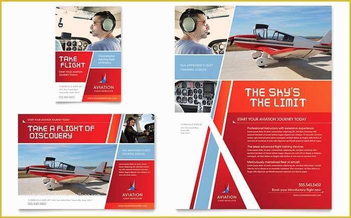 Free Advertising Flyer Design Templates Of Aviation Flight Instructor Flyer & Ad Template Design