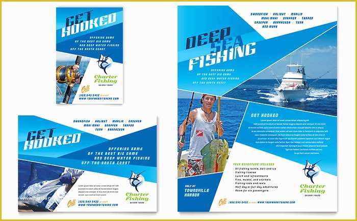 Free Advertising Flyer Design Templates Of Fishing Charter &amp; Guide Flyer &amp; Ad Template Design