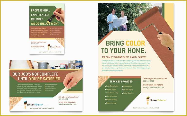 Free Advertising Flyer Design Templates Of Painter &amp; Painting Contractor Flyer &amp; Ad Template Word