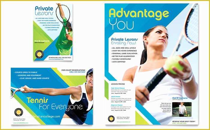 Free Advertising Flyer Design Templates Of Tennis Club & Camp Flyer & Ad Template Design
