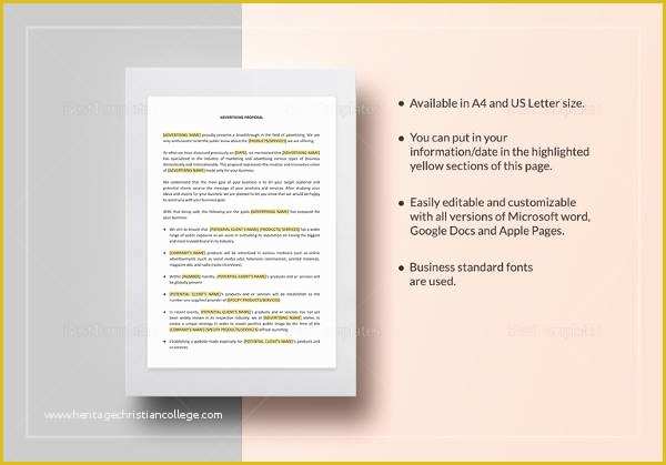 Free Advertising Proposal Template Of 16 Advertising Proposal Templates Word Pdf Pages
