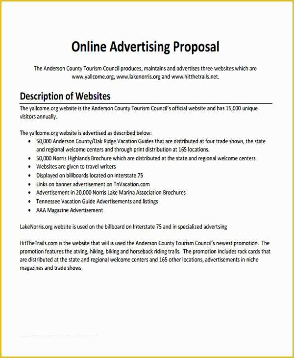 Free Advertising Proposal Template Of 34 Sample Proposal Templates