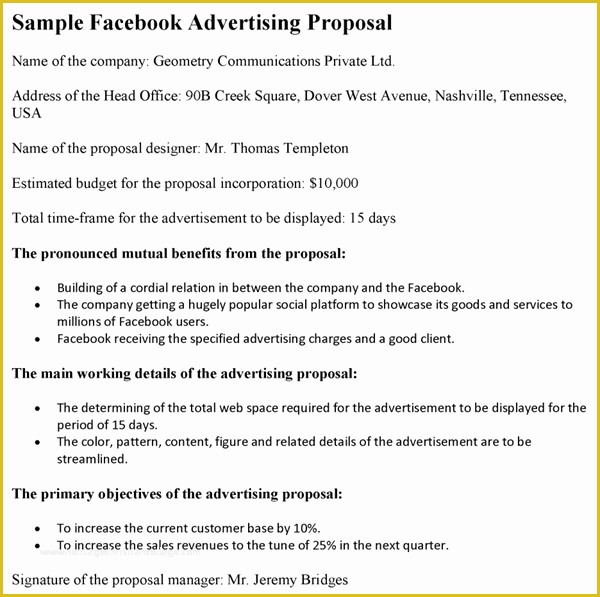 Free Advertising Proposal Template Of 4 Advertising Proposal Templates – Proposal Template