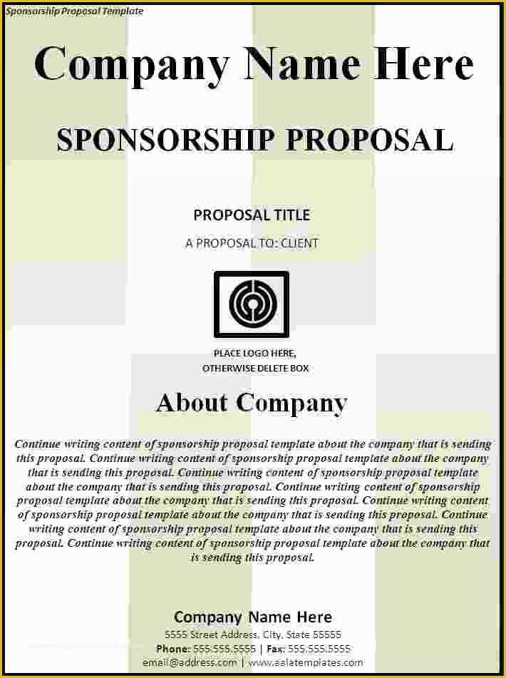 Free Advertising Proposal Template Of 5 Sponsorship Proposal Template