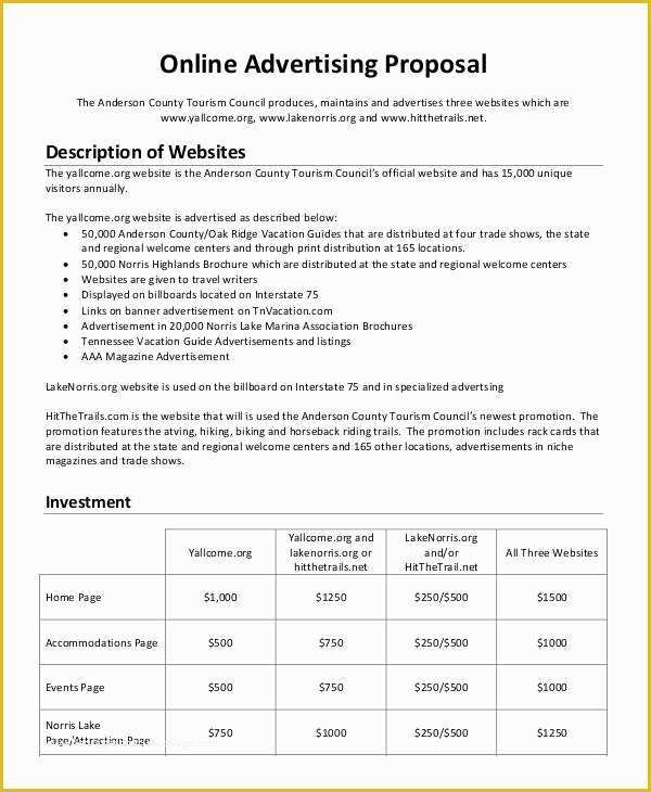 Free Advertising Proposal Template Of Advertising Proposal Template Yogatreestudio