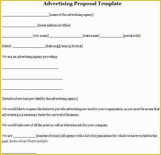 Free Advertising Proposal Template Of Free Proposal Template Download Xaoufeiya