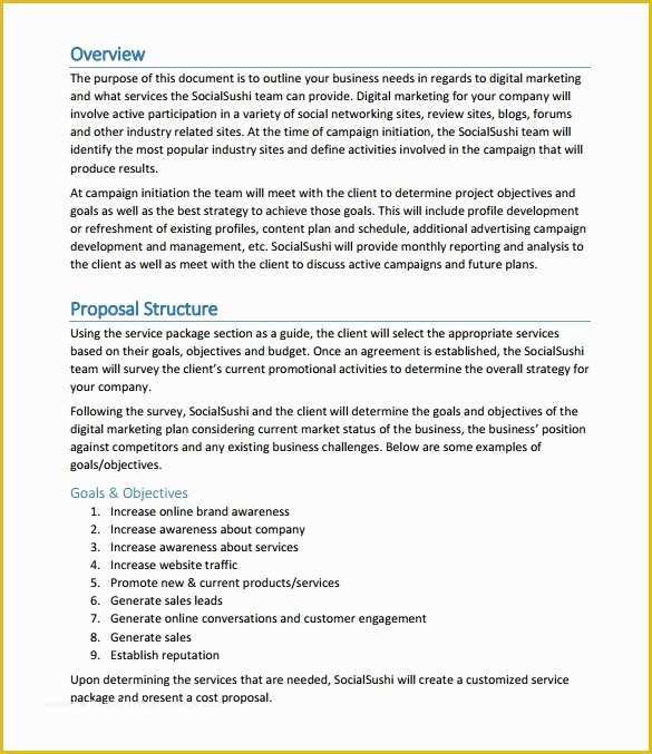 Free Advertising Proposal Template Of Proposal Templates – 140 Free Word Pdf format Download