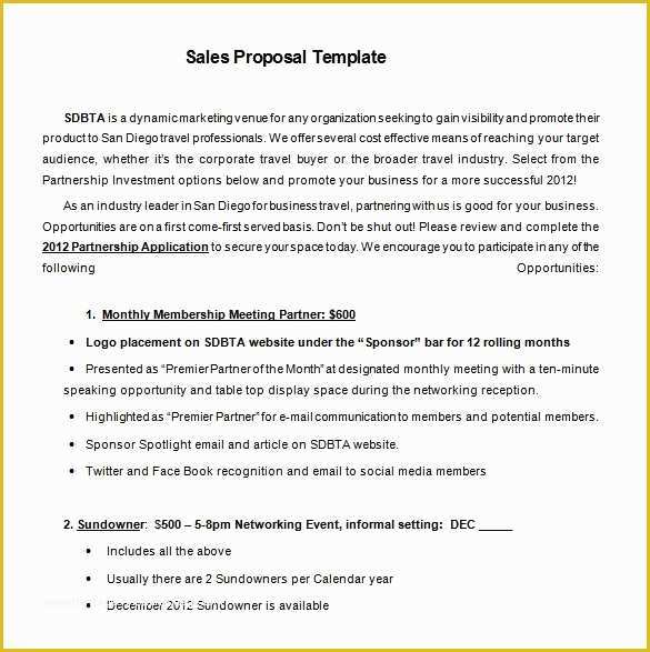 Free Advertising Proposal Template Of Sales Proposal Template 17 Free Sample Example format