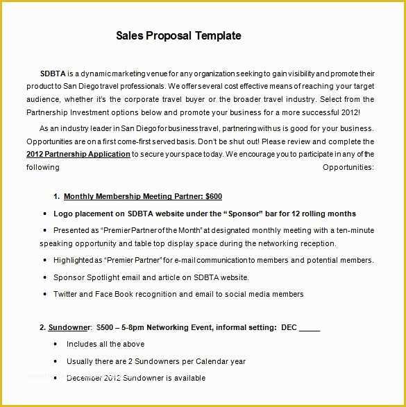 Free Advertising Proposal Template Of Sales Proposal Template 17 Free Sample Example format