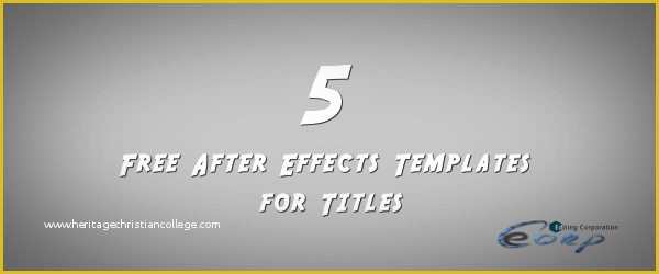 44 Free after Effects Title Templates