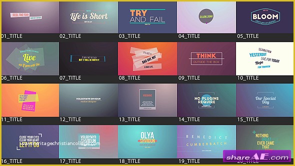 Free after Effects Title Templates Of Videohive Motion Titles Pack after Effects Templates