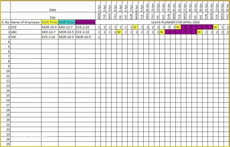 Free Annual Leave Planner Excel Template Of Annual Leave Planner Template Excel Free Download